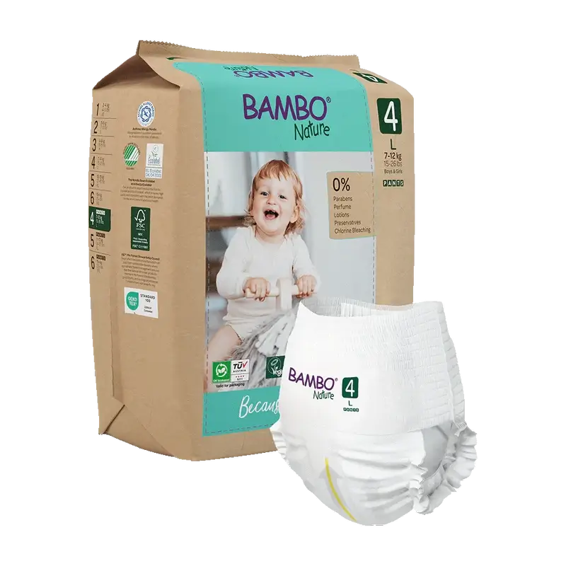 Bambo Nature Pants Pañales Talla 4 (7-14Kg), 20 unidades