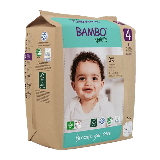 Bambo Nature Pañales Talla4(7-14Kg), 24 unidades