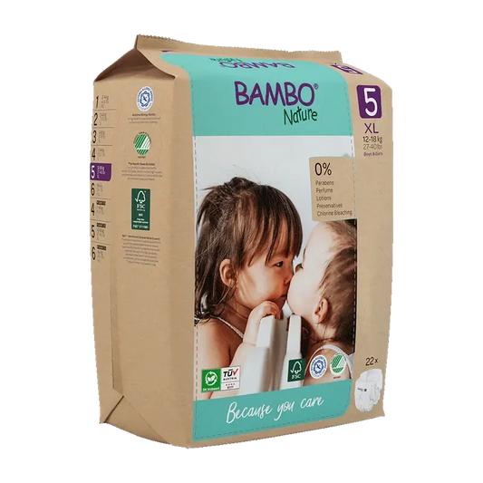 Bambo Nature Pañales Talla5(12-18Kg), 22 unidades