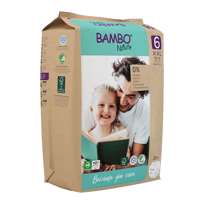 Bambo Nature Pañales Talla6 (+16Kg), 20 unidades