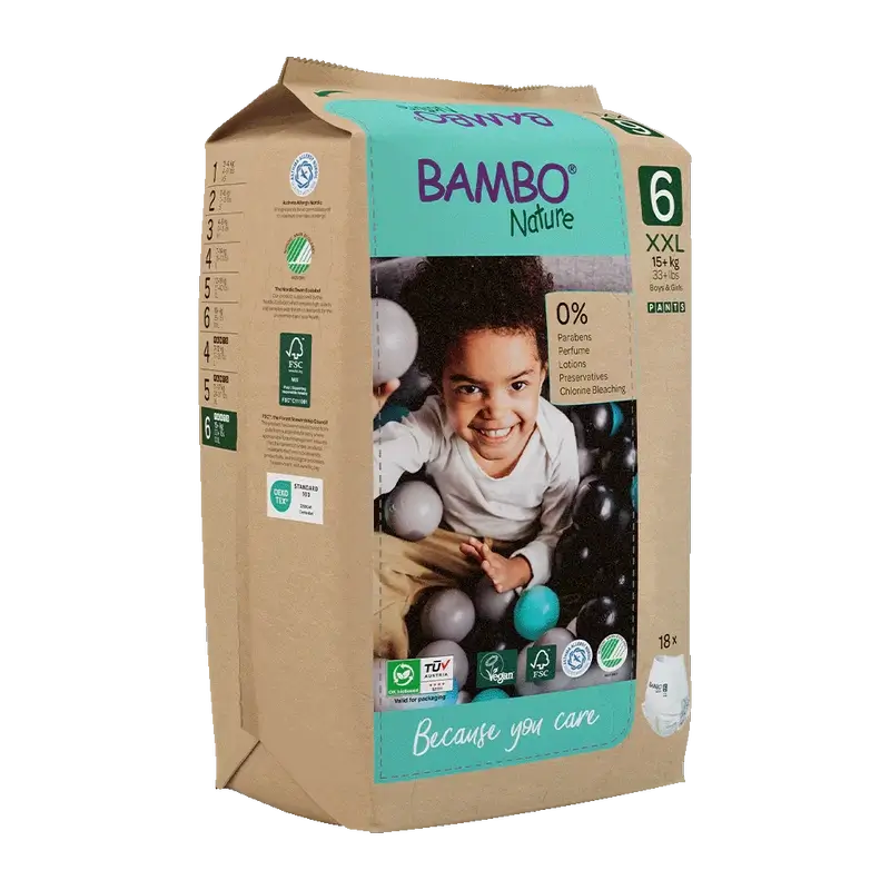 Bambo Nature Pants Pañales Talla 6 (+18Kg), 18 unidades