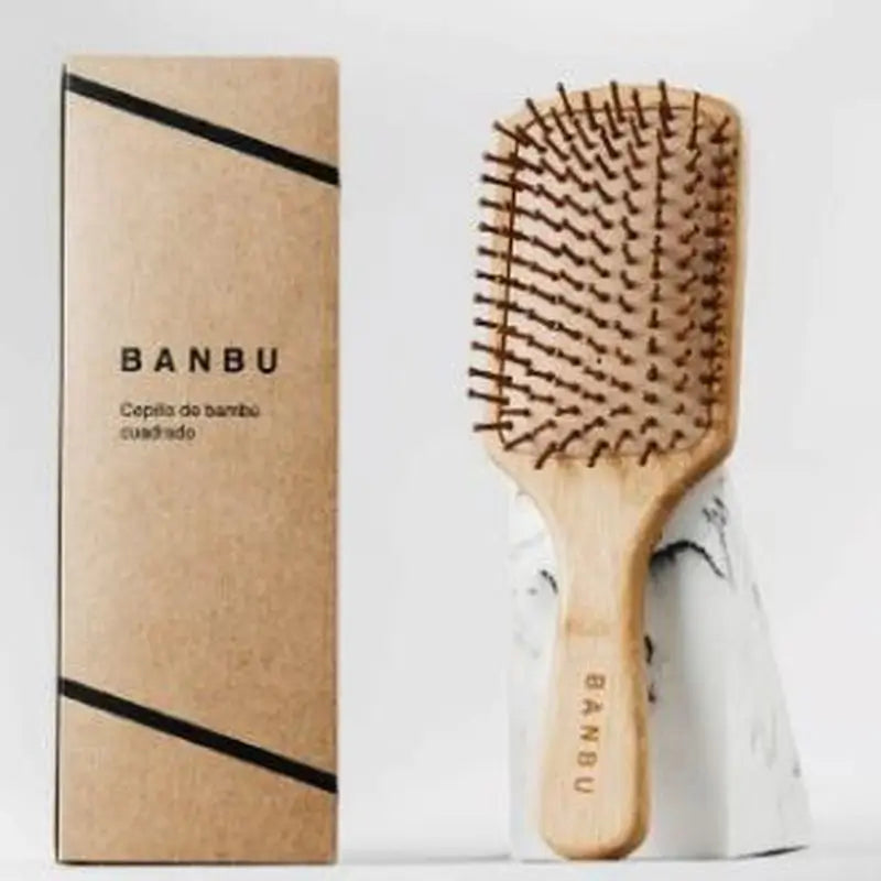 Banbu Cepillo De Bambu Y Caucho Natural Cuadrado