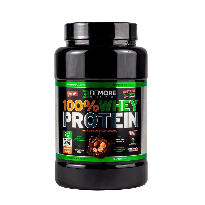 Bemore Nutrición 100% Whey Protein Sabor Chocolate con Avellanas 1 Kg