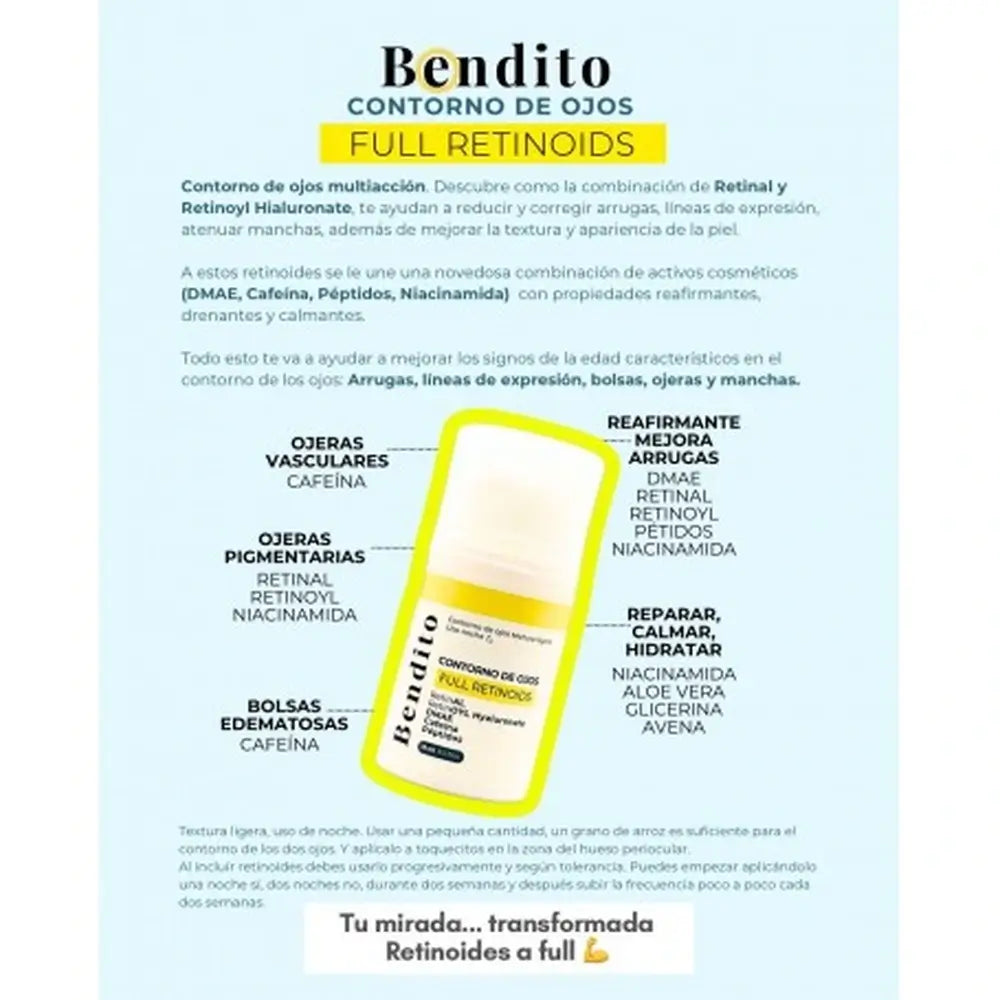 Bendito Full Retinoids Contorno de Ojos Multiacción, 15 ml