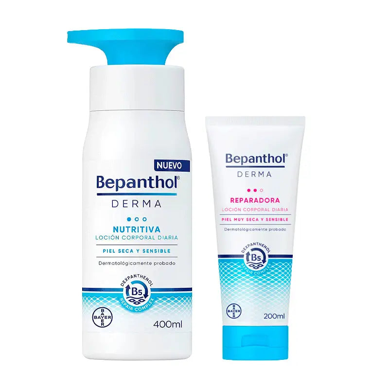 Bepanthol Pack Derma Loción Corporal Nutritiva 400ml + Loción Corporal Reparadora 200ml