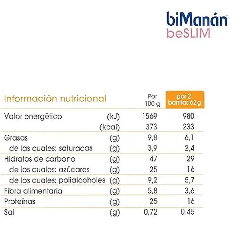 Bimanán Be Slim Barra Cacahuete Crujiente, 6 unidades