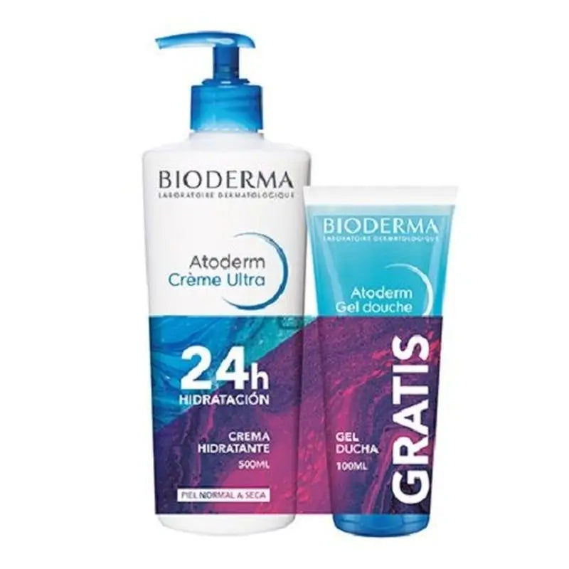 Bioderma Atoderm Créme Ultra 24H Hidratación + Atoderm Gel Douche 100 Ml Gratis, 500 ml