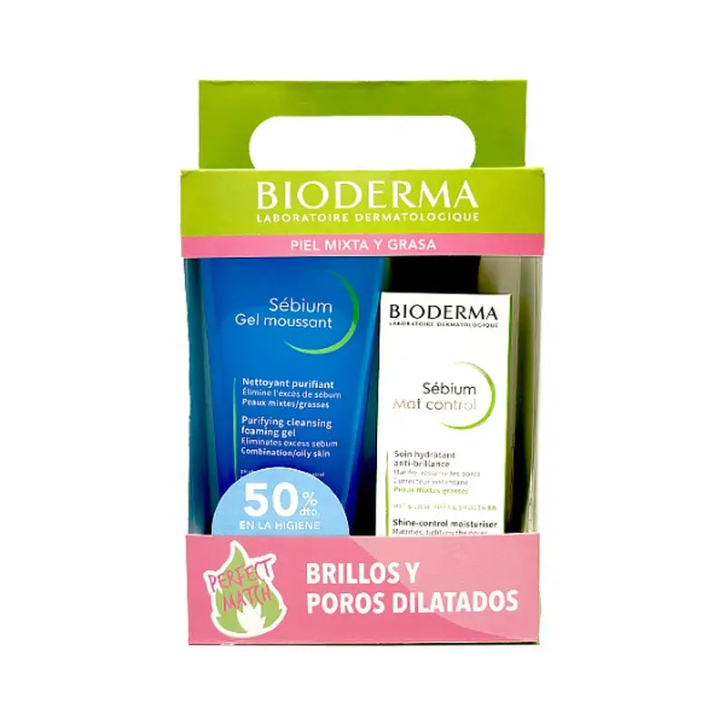 Bioderma Sébium Pack Gel Limpiador, 200 Ml + Mat Control, 30 Ml