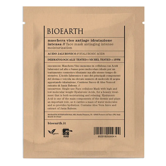 Bioearth Mascarilla Facial Monodosis Antienvejecimiento Hidratacion Intensa Acido Hialuronico , 15 ml