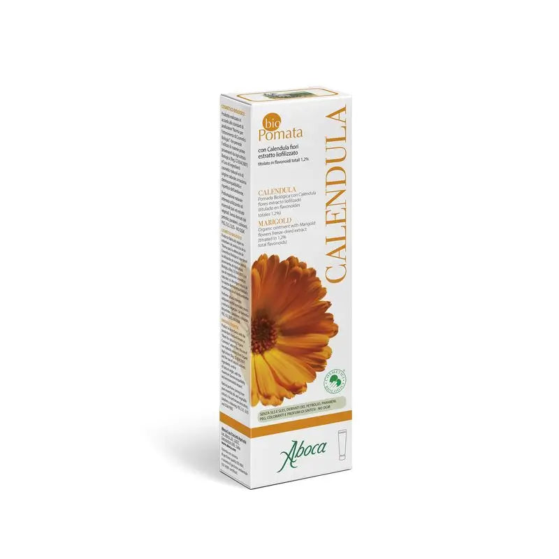 Aboca Biopomada Calendula Pieles Sensibles Y Delicadas, Calma El Enrrojecimiento E Irritación En Bebés, Niños Y Adultos, 50 ml