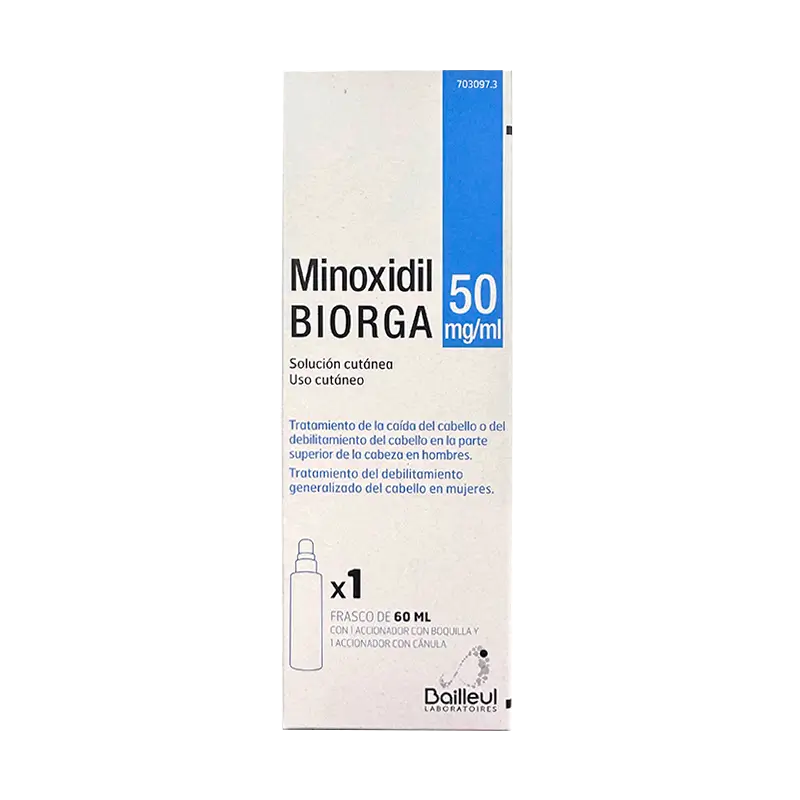 Biorga 50 Mg/ ml Minoxidil Solución Cutánea 1 Frasco x 60 ml