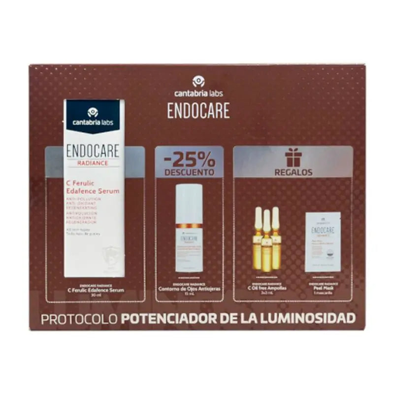 ENDOCARE Pack Protocolo Potenciador (Endocare Radiance C Ferulic Serum+ Radiance Contorno De Ojos Antiojeras+ Regalo)