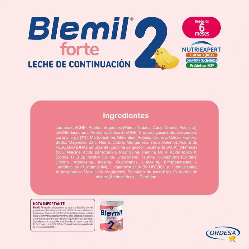 Blemil 2 Forte 800 2ª Unidad Al 50% Dto, 1600 gramos