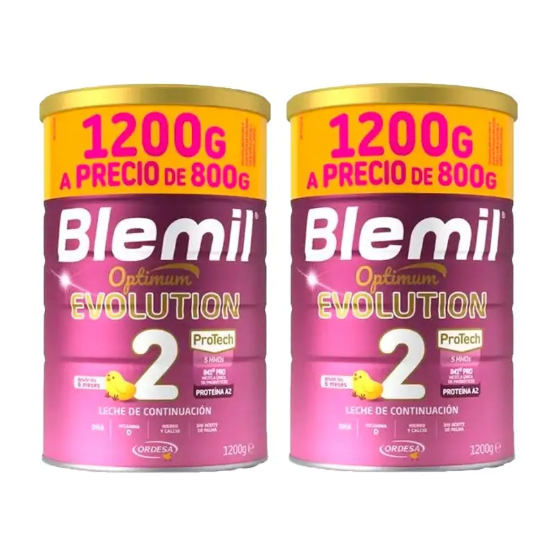 Blemil Optimum Evolution 2 Leche de Continuación Precio Especial, 2X1200 gr