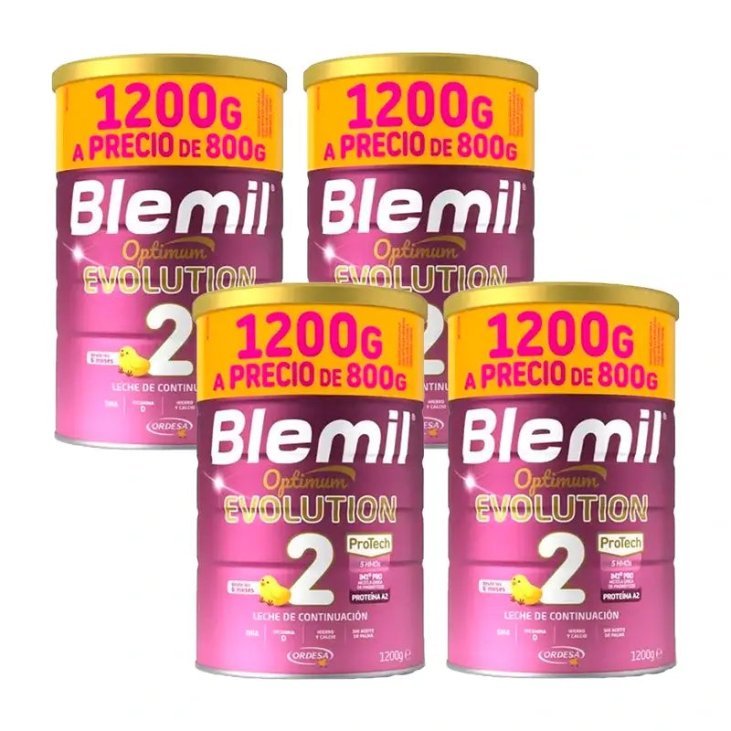 Blemil Optimum Evolution 2 Leche de Continuación Precio Especial, 4X1200 gr