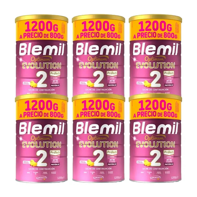 Blemil Optimum Evolution 2 Leche de Continuación Precio Especial, 6X1200 gr