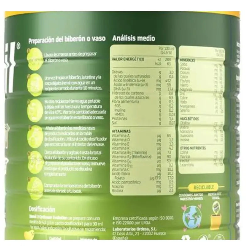 Blemil Optimum Evolution 3 Leche de Crecimiento, 8X1200 gr