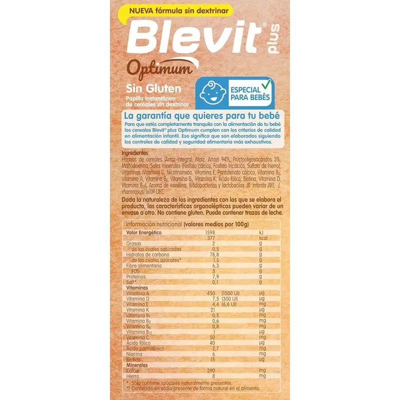 Blevit Plus Optimum Sin Gluten 400g