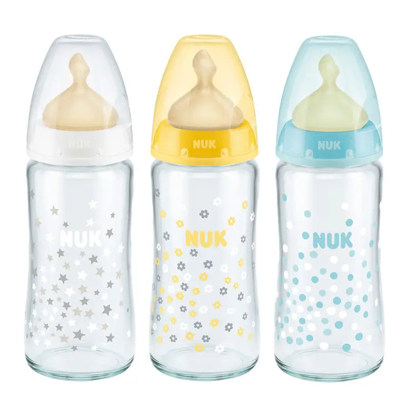 NUK Biberón First Choice Cristal 0-6 M Latex 240 ml, 1 unidad