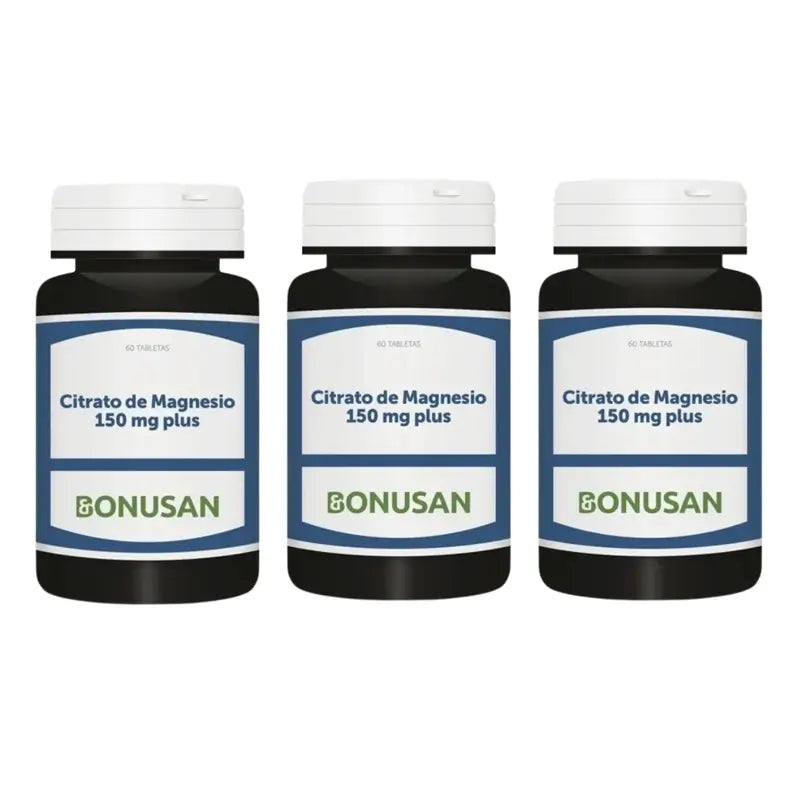 Bonusan Citrato De Magnesio Plus Pack 3 x 150 Mg - 60 tabletas