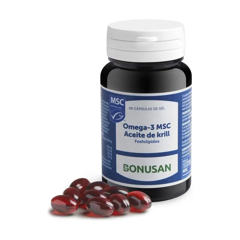 Bonusan Omega-3 Msc Aceite De Krill , 60 cápsulas