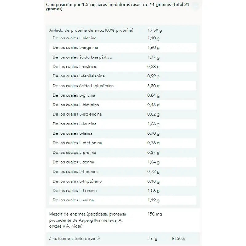 Bonusan Proteina De Arroz Plus Polvo Sabor Vainilla 500Gr.