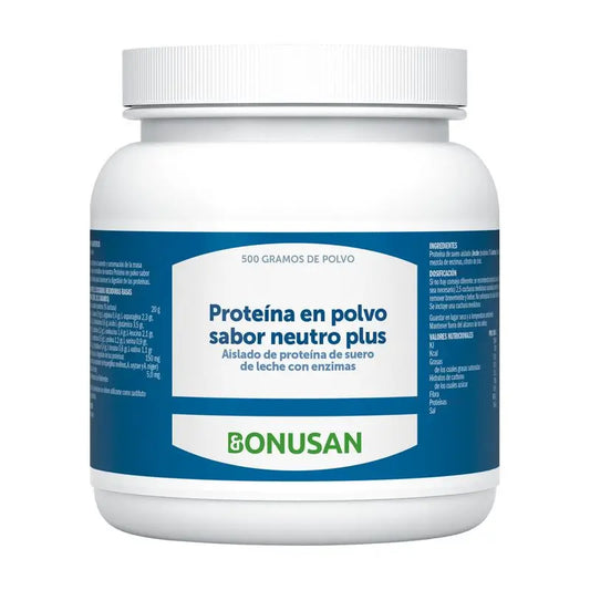 Bonusan Proteína En Polvo Sabor Neutro Plus, 500 gramos de polvo