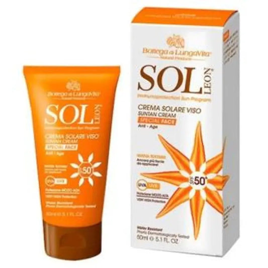 Bottega Di Lungavita Sol Leon Crema Facial Solar Spf 50 Alta Prot. 50Ml