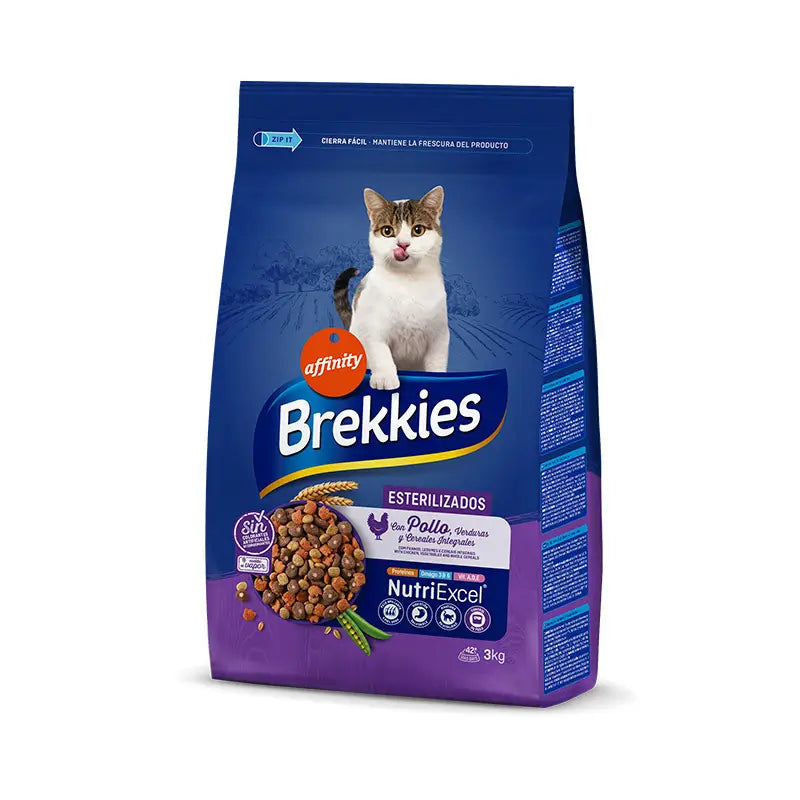 Brekkies Excel Feline Adult Esterilizado, 3 kg, pienso para gatos