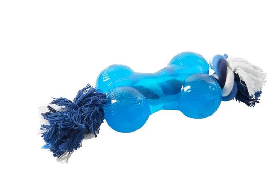 Buster Hueso Con Cuerda Azul M 14Cm