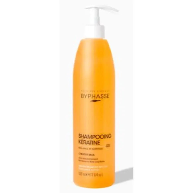 Byphasse Champú Con Queratina Líquida Para Cabello Seco, 520 ml