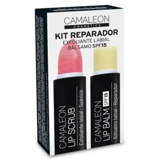 Camaleon Cosmetics Camaleon Kit Reparador Labial+Exfoliante Fresa.