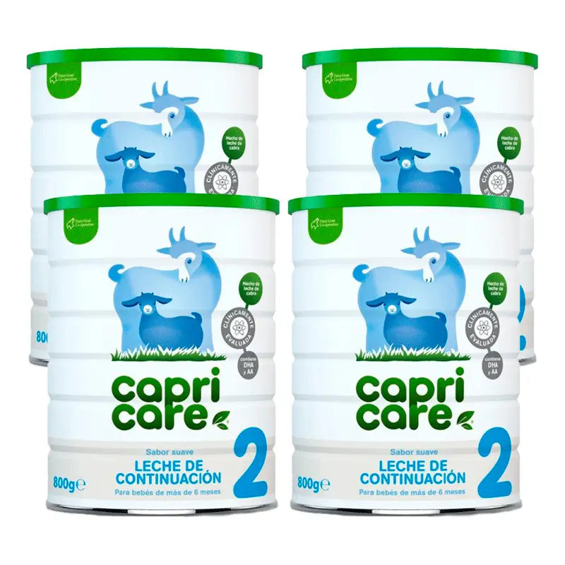 Capricare 2 Pack Leches de Continuación Nueva Fórmula, 4X800 gr