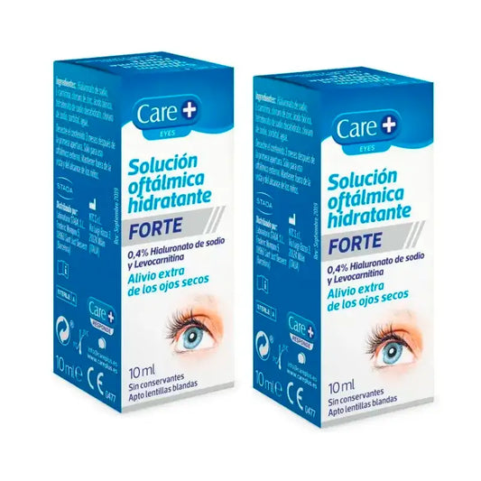 Care+ Solución Oftálmica Forte, Pack 2 x 10 ml