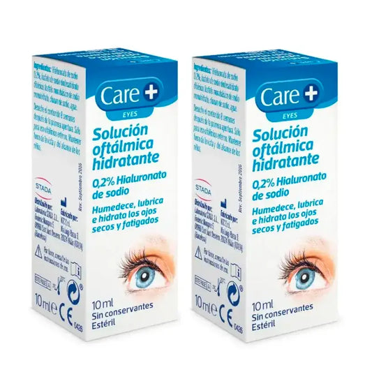 Care+ Solución Oftálmica Hidratante, Pack 2 x 10 ml