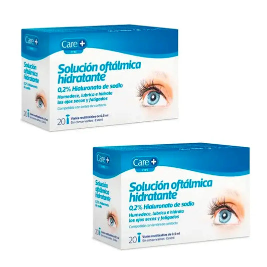 Care+ Solución Oftálmica Hidratante, Pack 2 x 20 Unidades