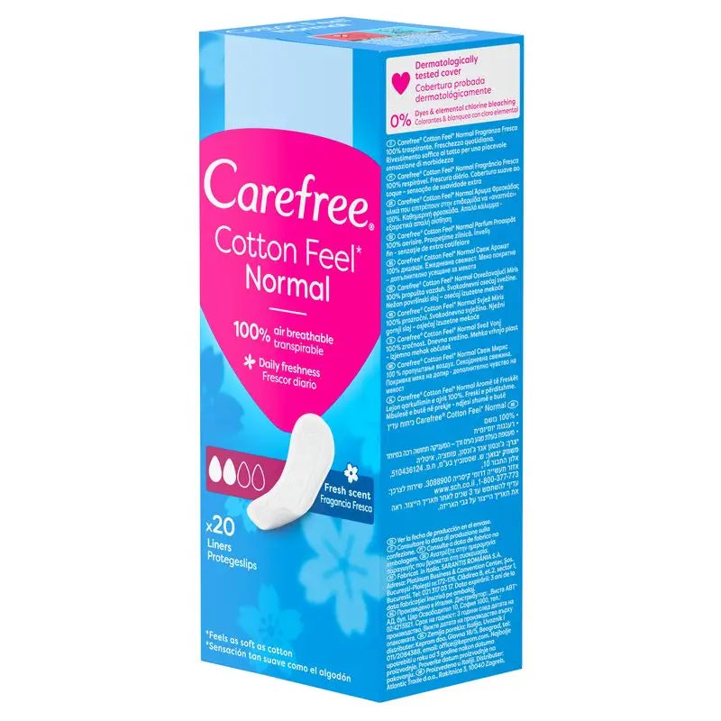 Carefree Cotton Feel Normal Fragancia Fresca 20Uds