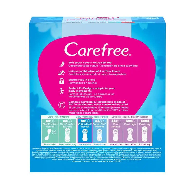 Carefree Cotton Feel Normal Sin Fragancia 56Uds