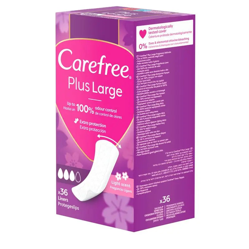 Carefree Plus Large Fragancia Ligera 36Uds