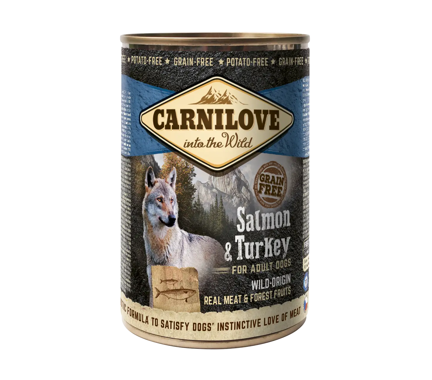 Carnilove Canine Adult Salmon Pavo Caja 6X400Gr, comida húmeda para perros