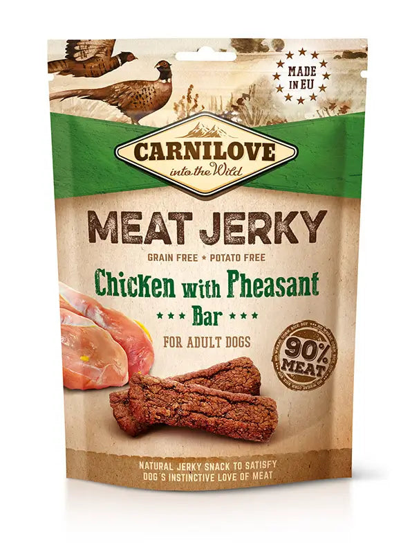 Carnilove Jerky Pollo Y Faisan Barritas 12X100Gr snack para perros