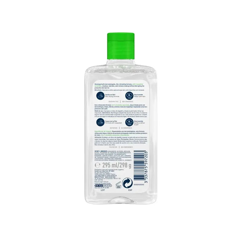 CeraVe Agua Micelar Limpiadora, 295 ml