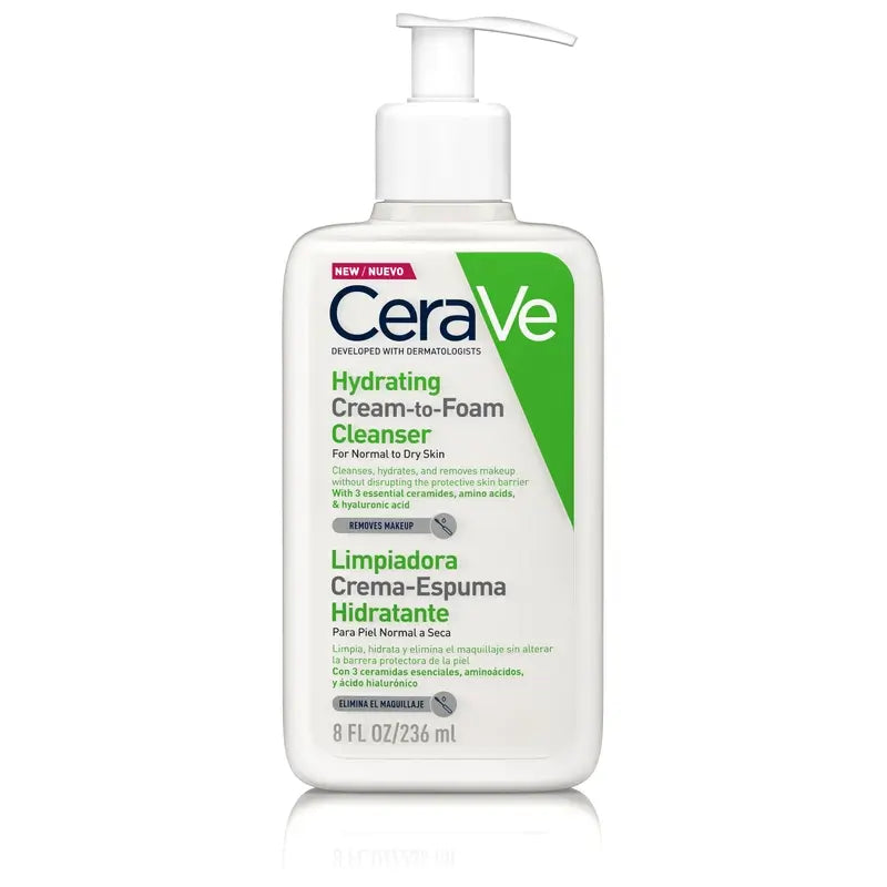 CeraVe Limpiadora Crema-Espuma Hidratante, 236 ml