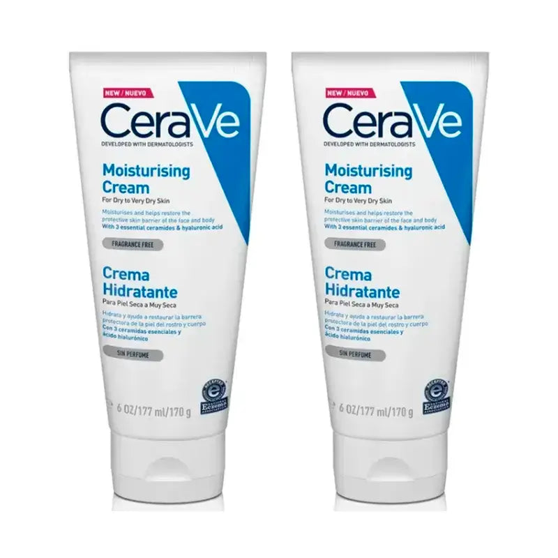 CeraVe Crema Hidratante, Pack 2 x 177 ml