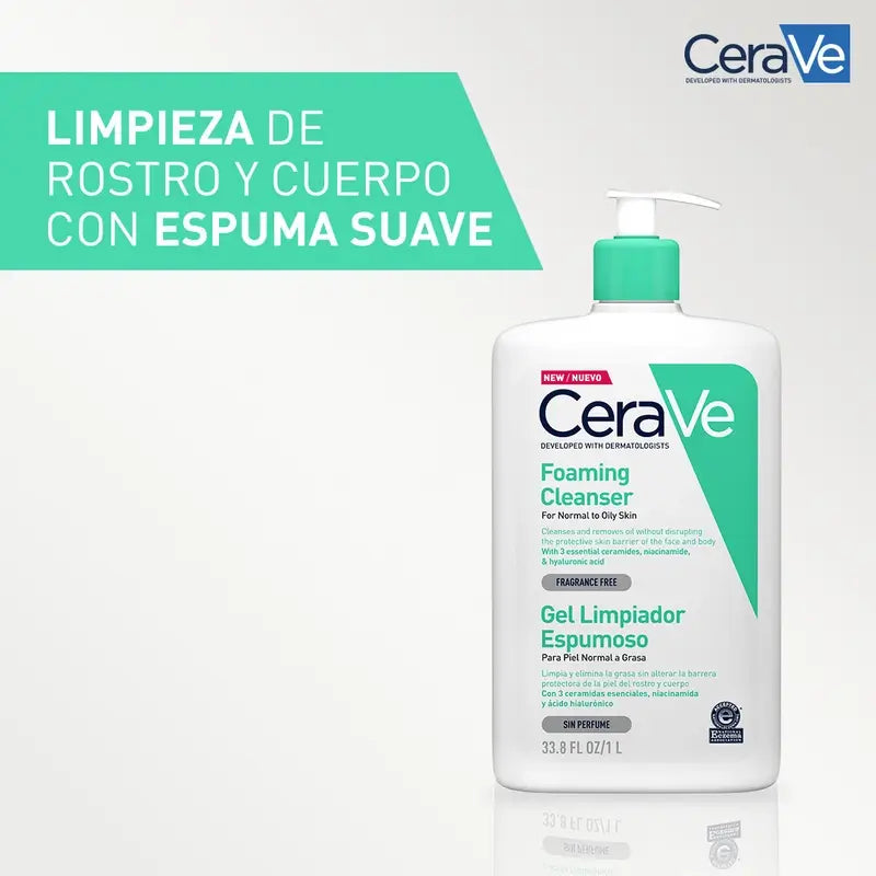 CeraVe Gel Limpiador Espumoso, 1l