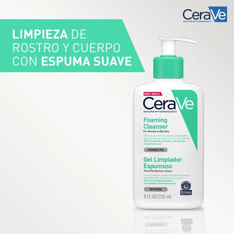 CeraVe Gel Limpiador Espumoso, 236 ml