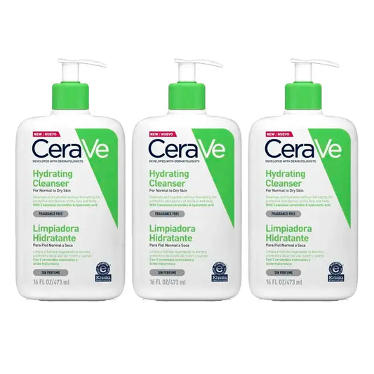 CeraVe Gel Limpiador Hidratante, Pack 3 x 473 ml