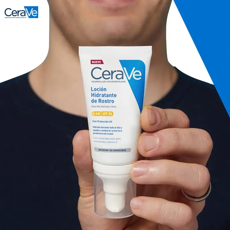 CeraVe Loción Hidratante Facial SPF 50, 52 ml