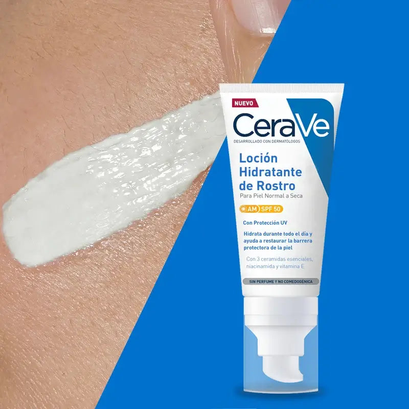 CeraVe Loción Hidratante Facial SPF 50, 52 ml