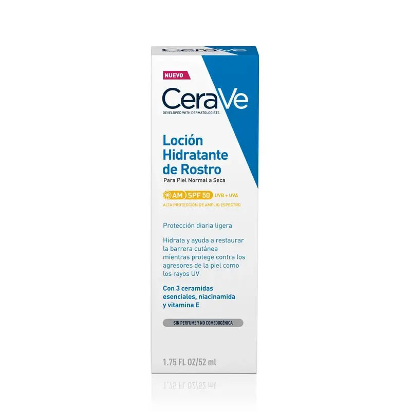 CeraVe Loción Hidratante Facial SPF 50, 52 ml